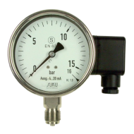 Csőrugós manométer jeladóval, Vegyipari biztonsági (S3) kivitel, komplett saválló, átmérő 100